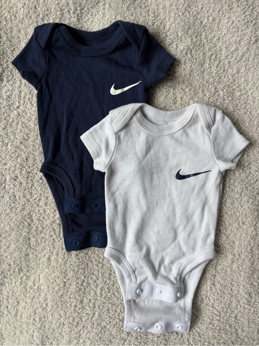 Nike Baby Short-Sleeve Bodysuit Set - Navy & White